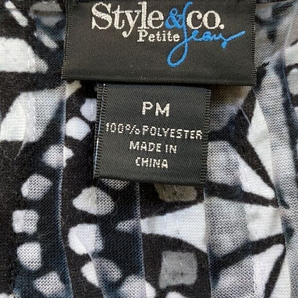 Style & co. Black/white Top Sz PM - Picture 4 of 6